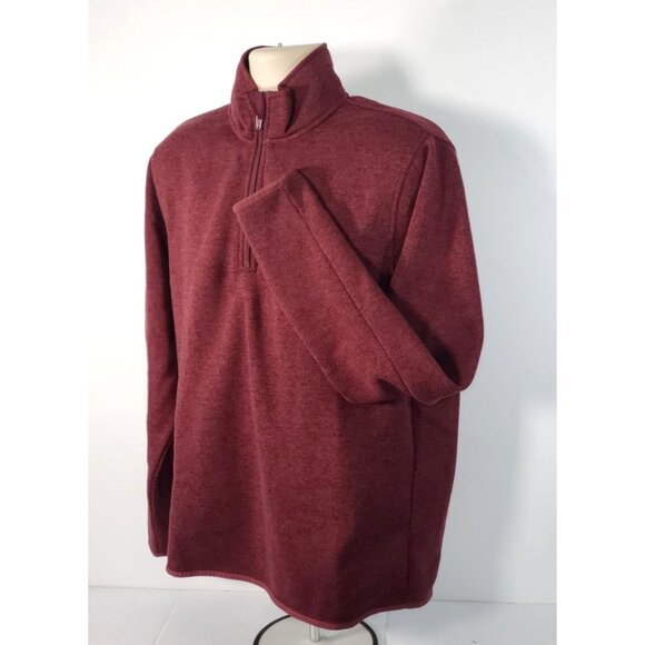 J CREW Men's Burgundy 1/4-Zip  Pull-over Long Sleeve Sweater Size Large 1573 - Picture 2 of 10